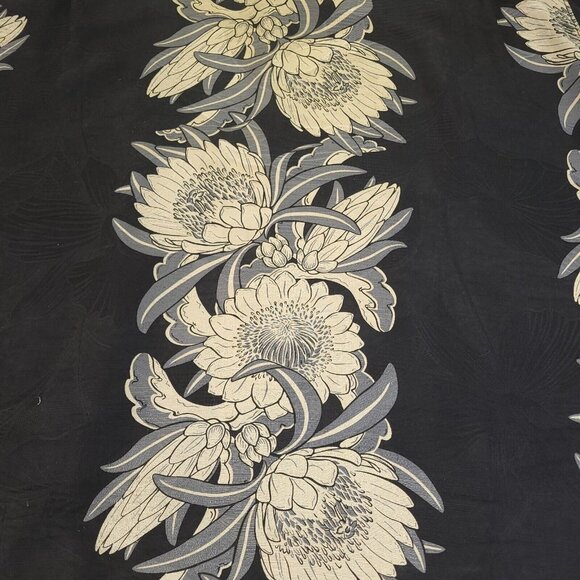 Tommy Bahama‎ Shirt Mens Large Black Floral Frond Hawaiian Wood Button 100% Silk - Picture 9 of 11